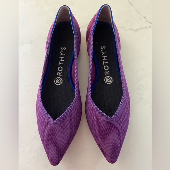 Rothy’s Violet Points Flats Size 8.5 Purple Orchid Lilac HTF Retired - Picture 3 of 10
